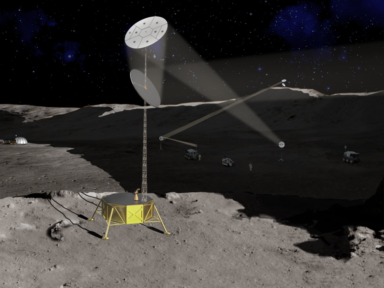 月の「永久影」へ太陽光を届ける技術、Maxarなどが開発--鏡を自動的に調整