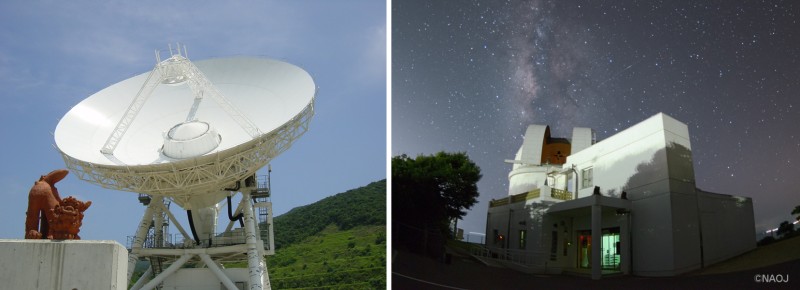 （左から）VERA石垣島観測局、石垣島天文台（出典：国立天文台）