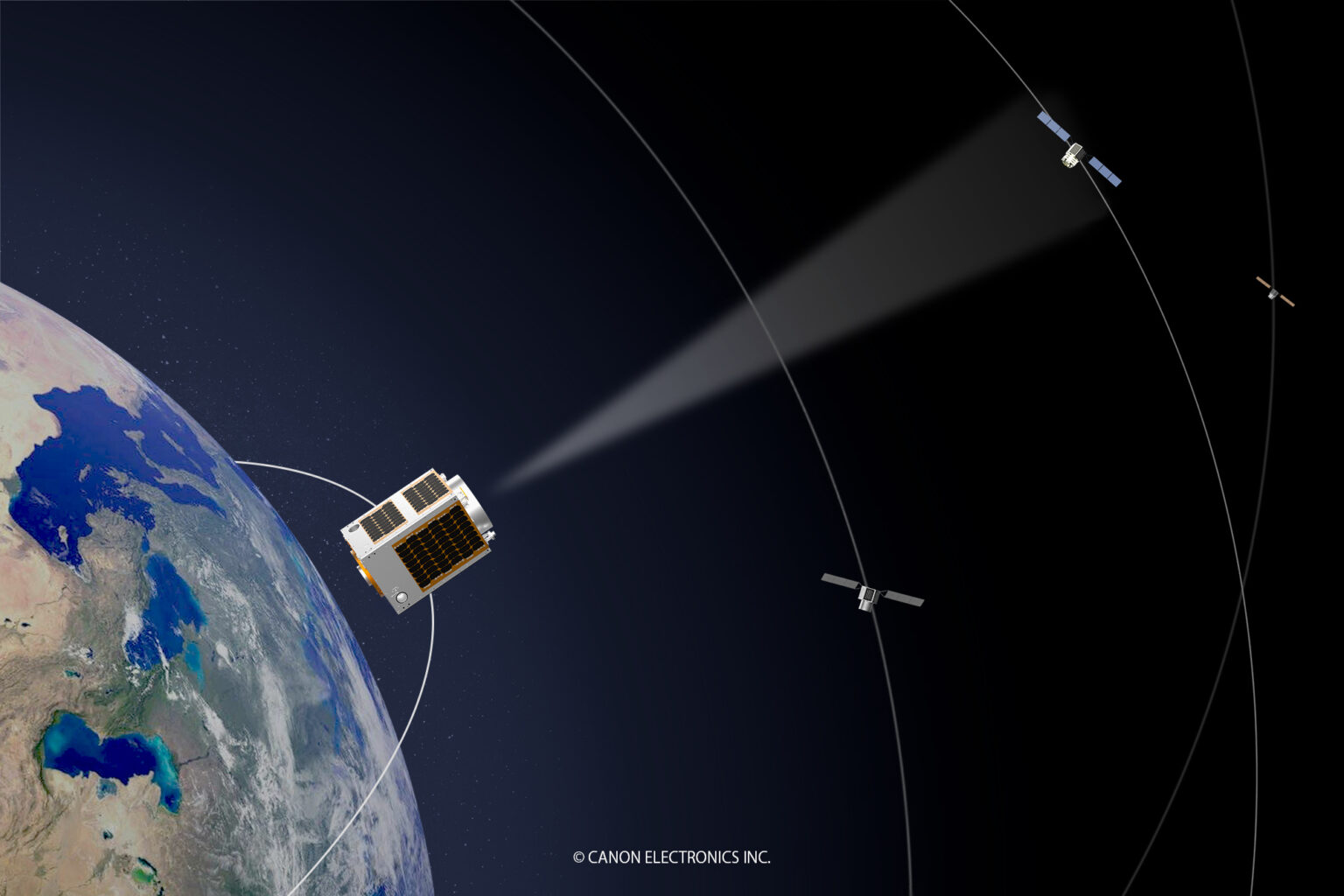 多軌道観測衛星のイメージ（出典：キヤノン電子）