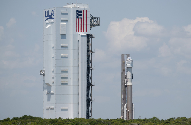 ケープカナベラル宇宙軍施設の第41発射施設（Space Launch Complex 41：SLC-41）に設置されたAtlas VとStarliner。打ち上げ時間は米国時間5月21日午後4時43分（日本時間5月22日午前5時43分）を予定。5月9日に撮影（出典：NASA Commercial Crew公式Xアカウント）