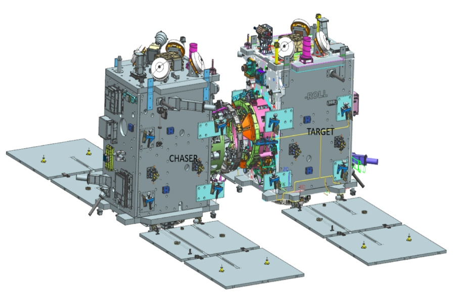 SpaDexとして打ち上げられる2機の衛星。左がチェイサー、右がターゲット（出典：ISRO）