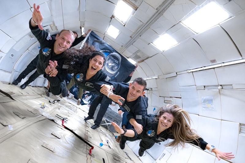 搭乗予定の宇宙飛行士、（左から）パイロット（操縦士）のScott Poteet氏、ペイロードスペシャリスト（搭乗科学技術者）のSarah Gillis氏、コマンダー（船長）のIsaacman氏、メディカルオフィサー（医療担当）のAnna Menon氏（出典：Polaris Program）