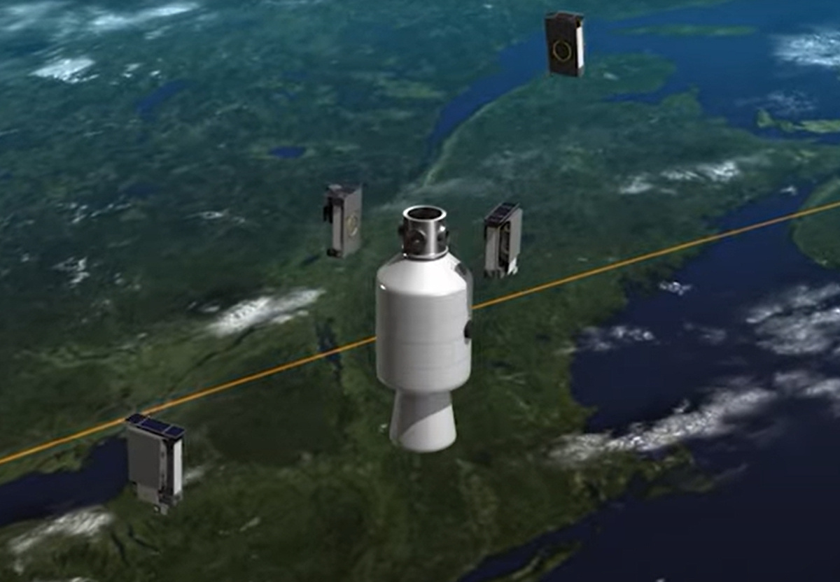 衛星を展開するPUNCHのイメージ（出典：NASA’s Goddard Space Flight Center / YouTube）