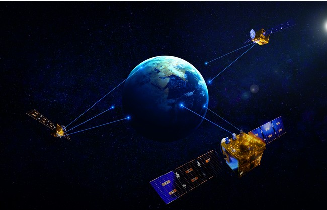 人工衛星3基でWarpHub InterSatを構築（出典：ワープスペース）