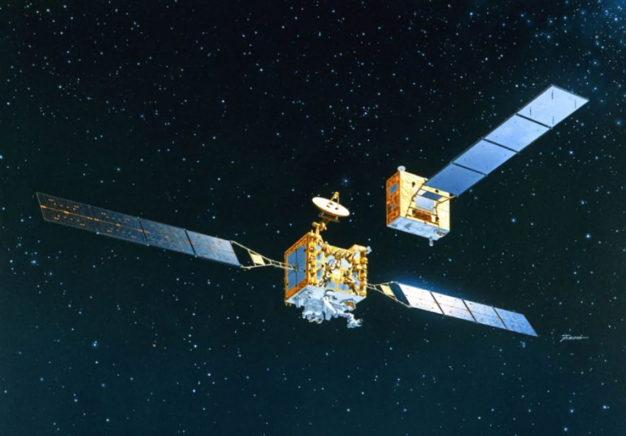 軌道上サービスを世界に先駆け実験した技術試験衛星VII型「きく7号」（イメージ図）