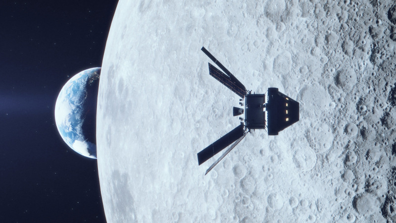 月に接近するOrionのイメージ（出典：NASA）