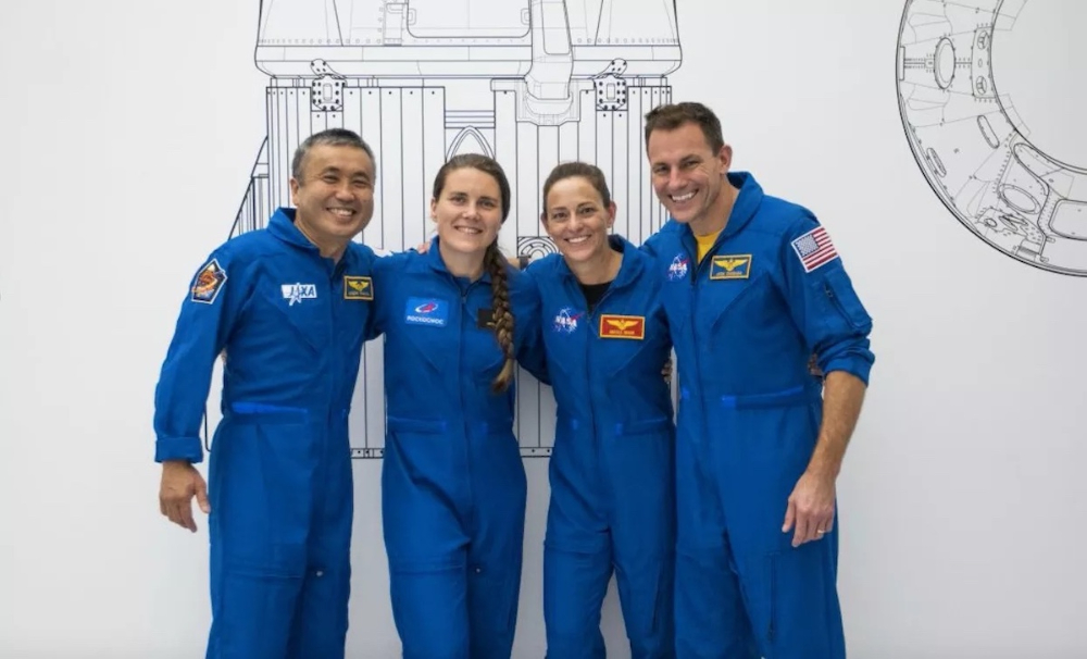 （左から）若田光一氏、Anna Kikina氏、Nicole Mann氏、Josh Cassada氏（出典：SpaceX）