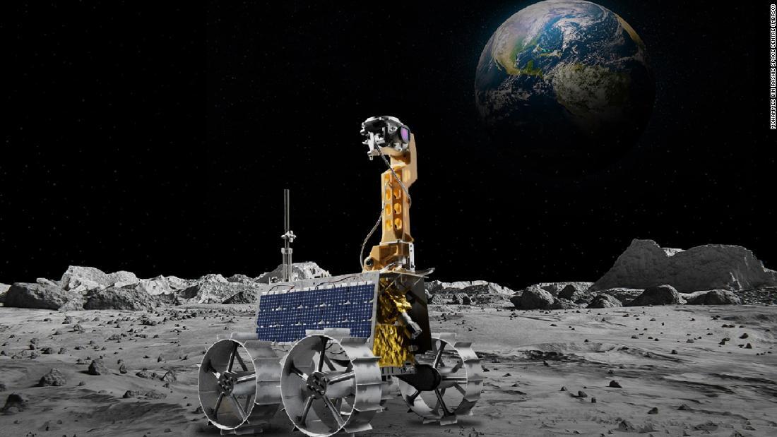 月面に降りた「ラシード・ローバー」のイメージ図/Mohammed bin Rashid Space Centre（MBRSC）