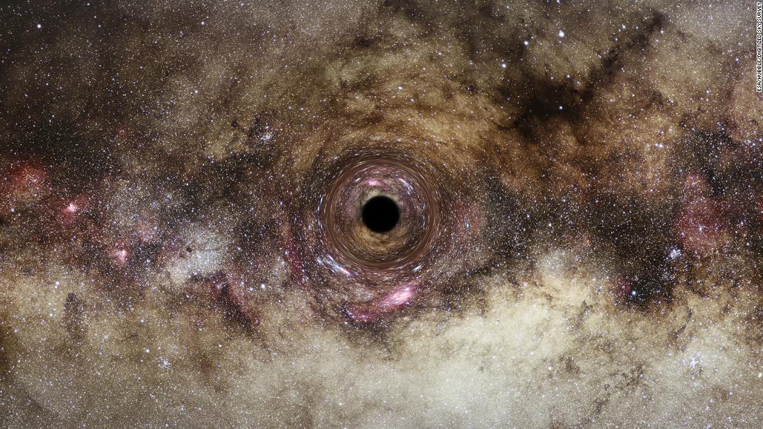 天の川銀河のブラックホールの想像図/ESA/Hubble/Digitized Sky Survey