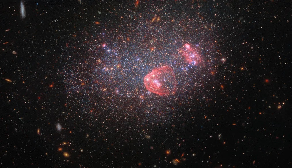 １０億個の恒星からなる矮小銀河の「ＵＧＣ８０９１」 /NASA/Hubble/ESA