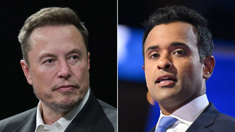 イーロン・マスク氏（左）とビベック・ラマスワミ氏 / Getty Images