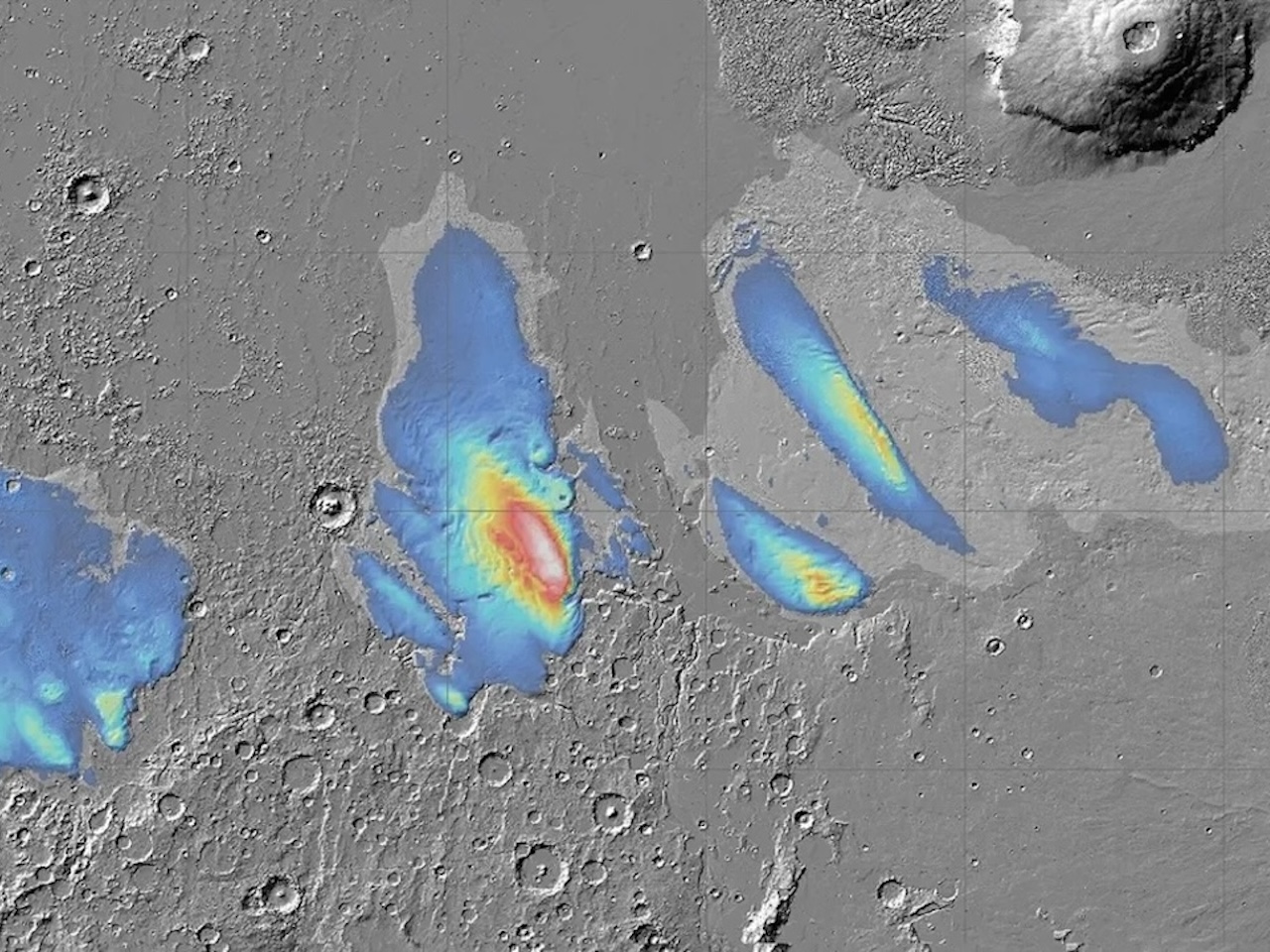 赤道地下に大量の氷、3km以上の層--溶ければ火星に浅い海、欧州探査機が発見